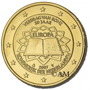 PAYS-BAS TRAITE DE ROME - DOREE OR FIN 24 CARATS