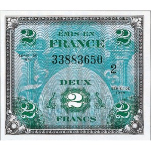 2 FRANCS - Drapeau au verso - 1944-1945 - Etat TTB