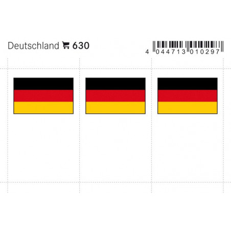 Drapeaux: Allemagne, 24 x 38 mm, paquet de 6