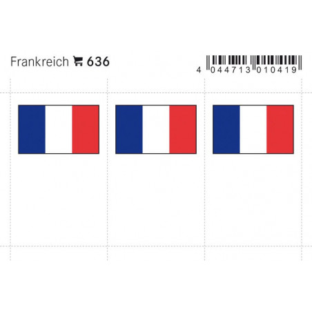 Drapeaux: France, 24 x 38 mm, paquet de 6