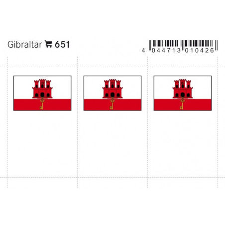 Drapeaux: Gibraltar, 24 x 38 mm, paquet de 6