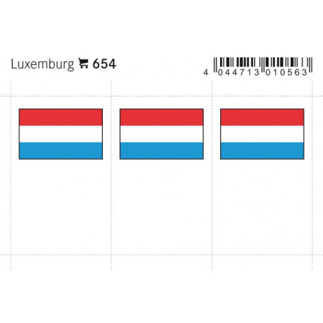Drapeaux: Luxembourg, 24 x 38 mm, paquet de 6