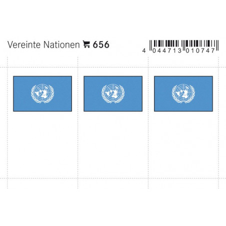 Drapeaux: Nations Unies, 24 x 38 mm, paquet de 6