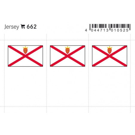 Drapeaux: Jersey, 24 x 38 mm, paquet de 6