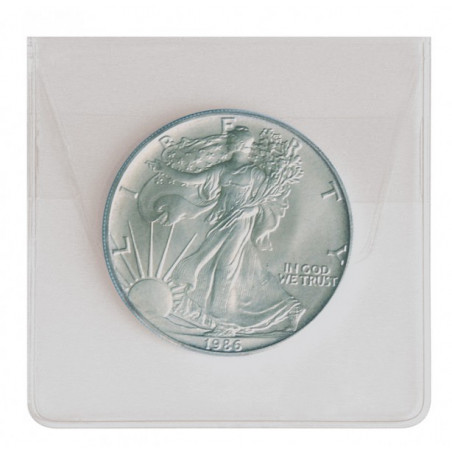 Étuis numismatiques en pvc transparent, format 64 x 64 mm, paquet de 500