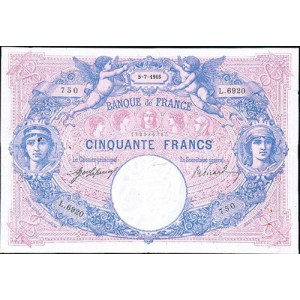 50 FRANCS - Bleu et Rose - 1889-1927 - Etat TTB