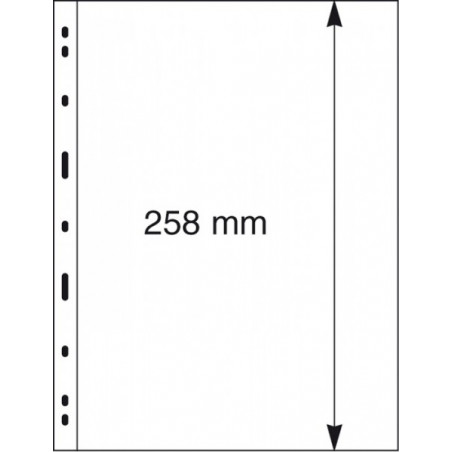 UNIPLATE Feuilles à  1 bande (258 mm), transparentes,  paquet de 5