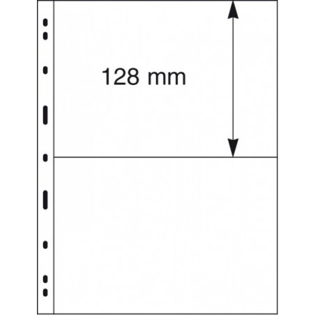 UNIPLATE Feuilles à  2 bandes (128 mm), transparentes,  paquet de 5