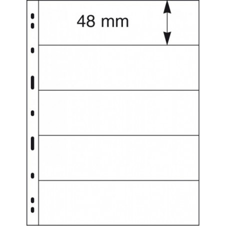 UNIPLATE Feuilles à  5 bandes (48 mm), noires,  paquet de 5