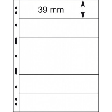 UNIPLATE Feuilles à  6 bandes (39 mm), noires,  paquet de 5