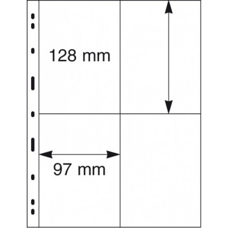 UNIPLATE Feuilles à  4 poches (97 x 128 mm), noires,  paquet de 5