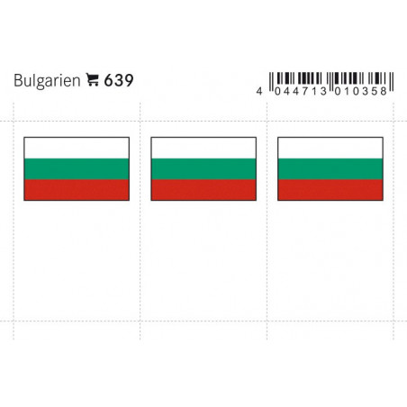 Drapeaux: Bulgarie, 24 x 38 mm, paquet de 6