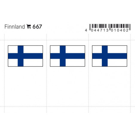 Drapeaux: Finlande, 24 x 38 mm, paquet de 6