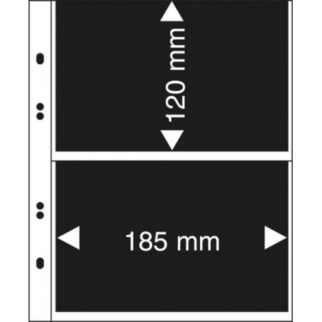 Feuilles Multi collect à  2 poches (185 x 120 mm), transparentes avec feuillets de séparation en plastique noir  - paquet de