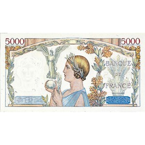 5000 FRANCS - Victoire ailee - Caissier General - Etat TTB