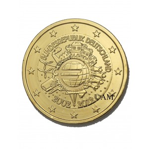 ALLEMAGNE 2012 10 ANS DE l'EURO - DOREE OR FIN 24 CARATS