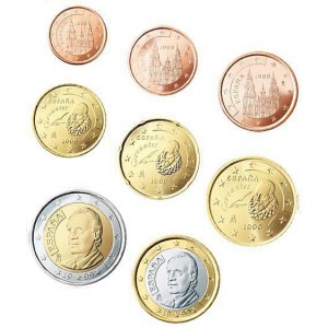 Espagne 2008 : serie de 1 cent a 2 euros