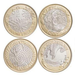 FINLANDE 2012 - 5 Euro série complète 'Nature du Nord'