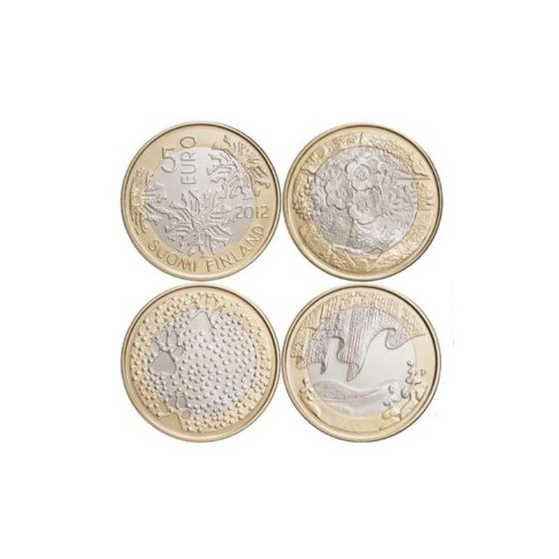 FINLANDE 2012 - 5 Euro série complète 'Nature du Nord'
