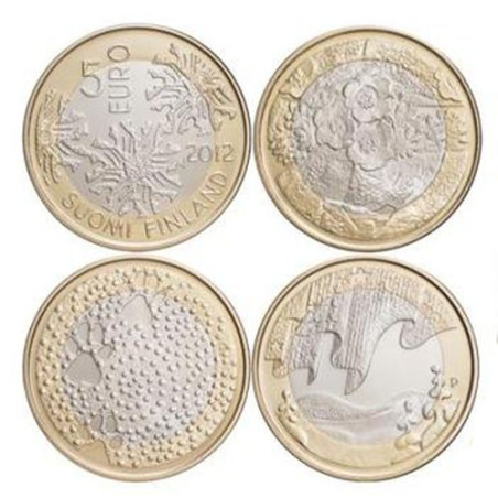 FINLANDE 2012 - 5 Euro série complète 'Nature du Nord'