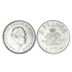 Monaco Rainier III - 2 Francs