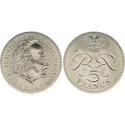 Monaco Rainier III - 5 Francs