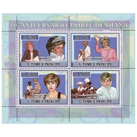 Bloc feuillet Lady Diana - Saint Tomé et Principe