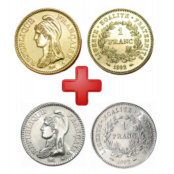 1 Franc République + dorée...