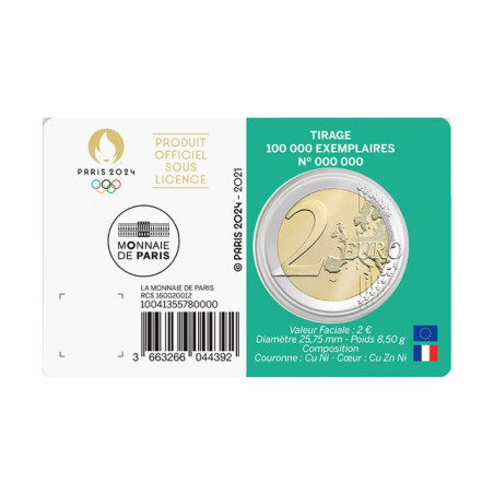 coincard 2 euros FRANCE 2022 - JO Paris 2024 Monnaie de Paris Jeux