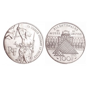 100 FRANCS ARGENT LOUVRE LIBERTE