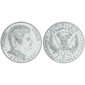 100 FRANCS ARGENT MARIE CURIE