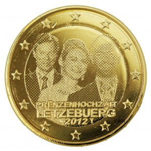 LUXEMBOURG 2012 MARIAGE PRINCIER - DOREE OR FIN 24 CARATS