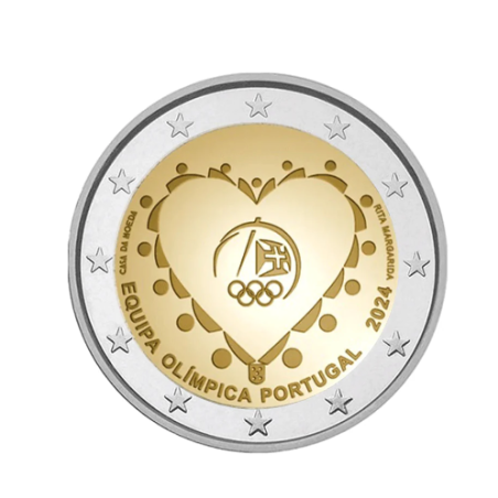 Portugal 2024 - 2 euro commémorative – ÉQUIPE OLYMPIQUE PORTUGAISE Portugal 2024 - 2 euro commémorative – ÉQUIPE OLYMPIQUE PORTUGAISE