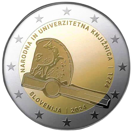 Slovénie 2024 - 2 euro commémorative – Bibliothèque Slovénie 2024 - 2 euro commémorative – Bibliothèque