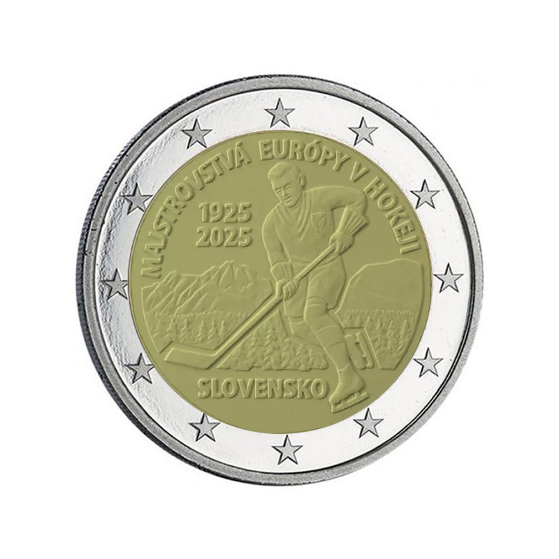 Slovaquie 2025 – 2 euro commémorative « Hockey sur Glace»