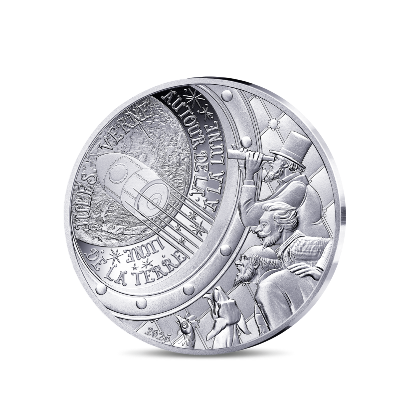 Monnaie de Paris 2025 - L'ART DE LA PLUME - JULES VERNE De la Terre à la Lune - 10€ Argent BE