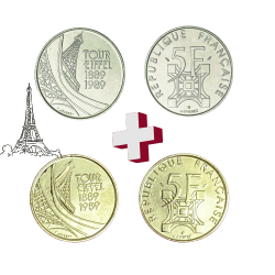 5 Francs Eiffel + dorée à...