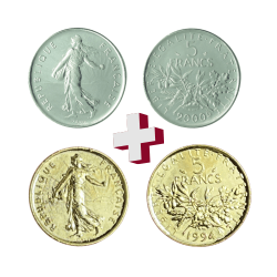 5 Francs Semeuse + dorée à...