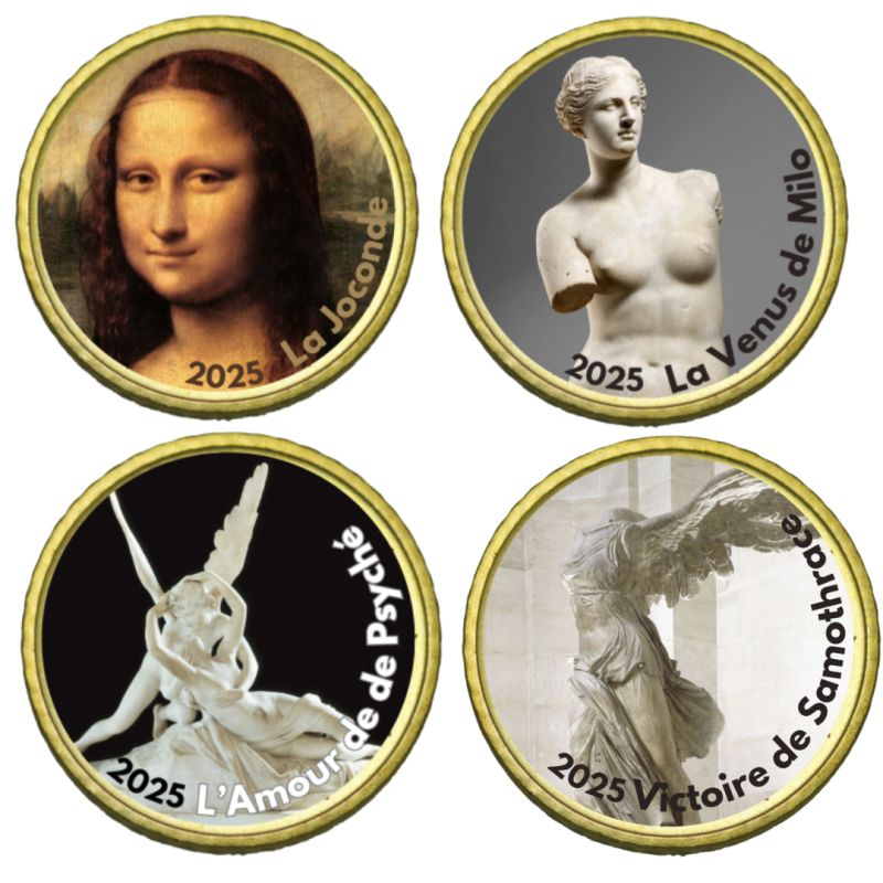 Louvre 2025-50 cts domé couleur- Collection complète