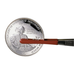 Pince numismatique, nickelée, 120 mm, avec bouts plastifiés