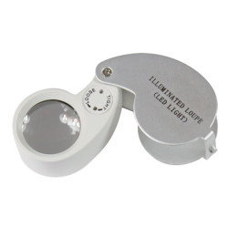 Loupe à  clapet avec éclairage LED, grossissement 10x