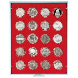 Box monnaies STANDARD à  20 alvéoles ronds pour capsules Ø ext. 42 mm