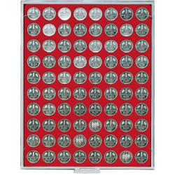 Box monnaies STANDARD à  80 alvéoles ronds pour monnaies Ø 23,5 mm