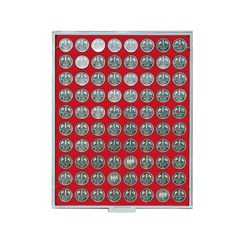 Box monnaies STANDARD à  80 alvéoles ronds pour monnaies Ø 23,5 mm