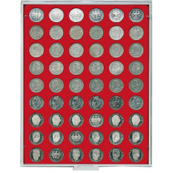 Box monnaies STANDARD à  54 alvéoles ronds pour monnaies Ø 26,75 mm