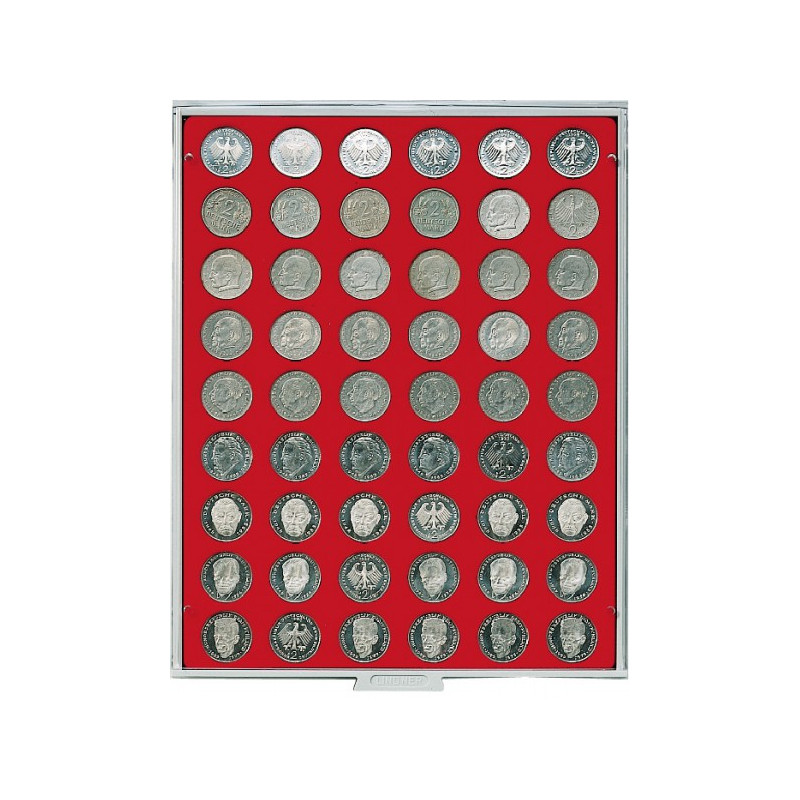 Box monnaies STANDARD à  54 alvéoles ronds pour monnaies Ø 26,75 mm