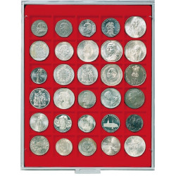 Box monnaies STANDARD à  30 alvéoles carrés pour monnaies/capsules jusqu'à  Ø38 mm