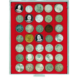 Box monnaies STANDARD à  35 alvéoles carrés pour monnaies/capsules jusqu'à  Ø 36 mm