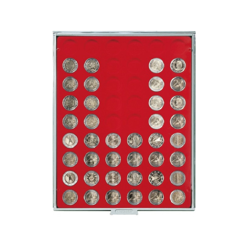 Box monnaies STANDARD à  54 alvéoles ronds pour monnaies Ø 25,75 mm, par ex. pour 2 Euro