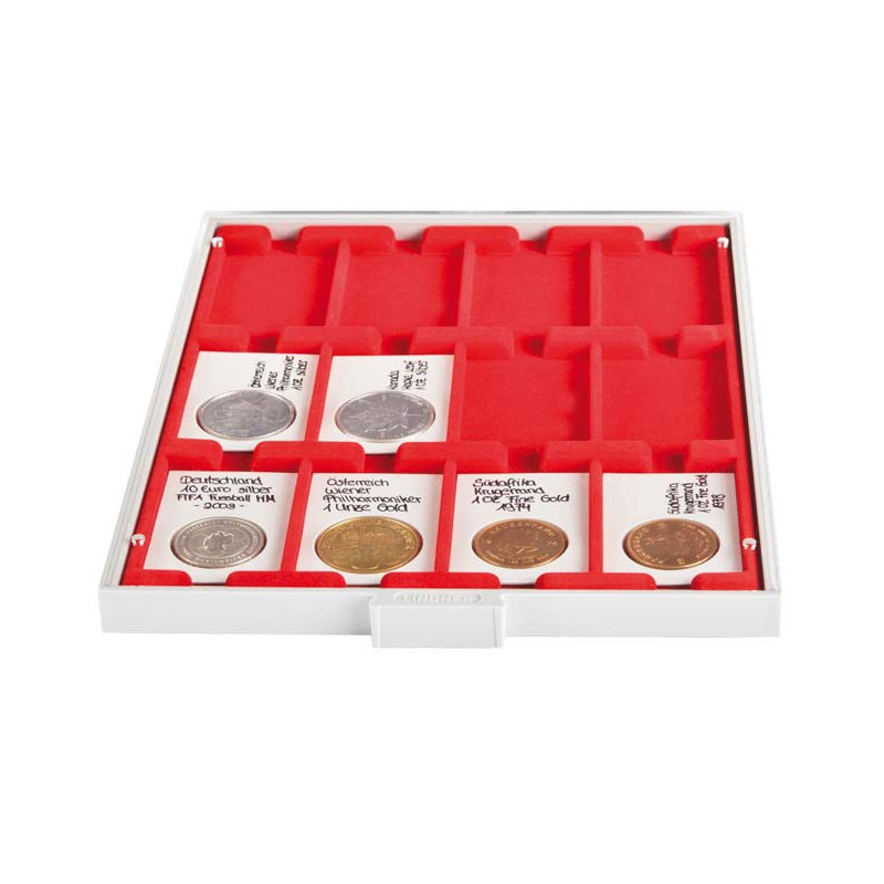 Box monnaies STANDARD à  12 alvéoles rectangulaires pour étuis REBECK COIN L 75x50 mm